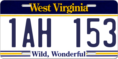 WV license plate 1AH153