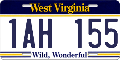 WV license plate 1AH155