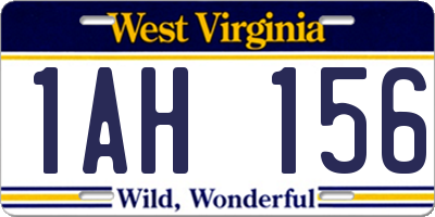 WV license plate 1AH156