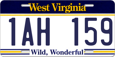 WV license plate 1AH159