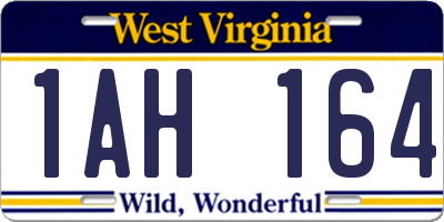 WV license plate 1AH164