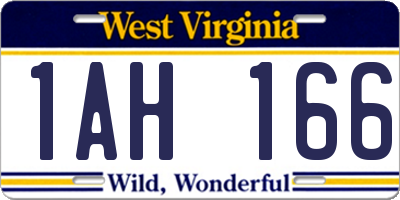 WV license plate 1AH166