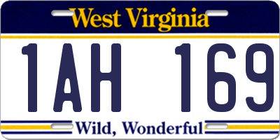 WV license plate 1AH169