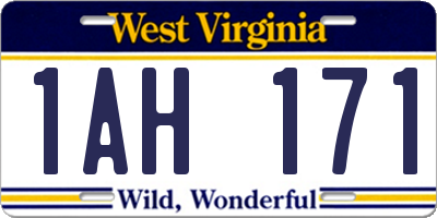 WV license plate 1AH171