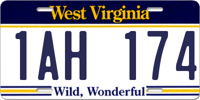 WV license plate 1AH174