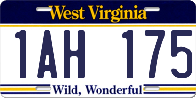 WV license plate 1AH175