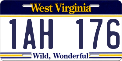 WV license plate 1AH176