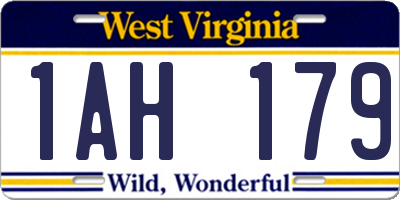 WV license plate 1AH179