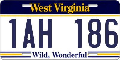 WV license plate 1AH186