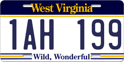 WV license plate 1AH199