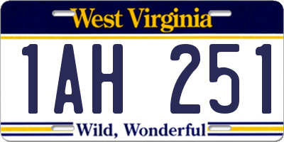 WV license plate 1AH251