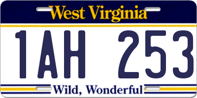 WV license plate 1AH253