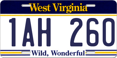 WV license plate 1AH260