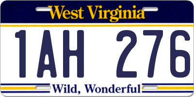 WV license plate 1AH276