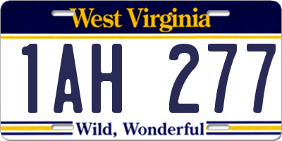 WV license plate 1AH277