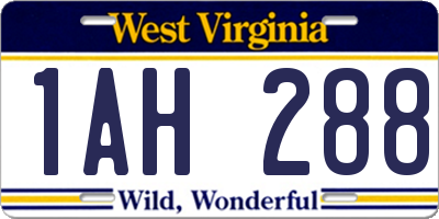 WV license plate 1AH288