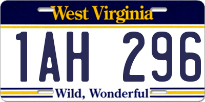 WV license plate 1AH296