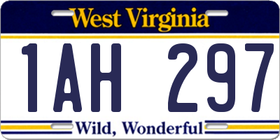 WV license plate 1AH297