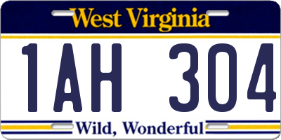 WV license plate 1AH304
