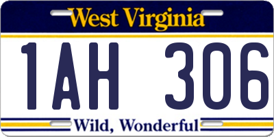 WV license plate 1AH306