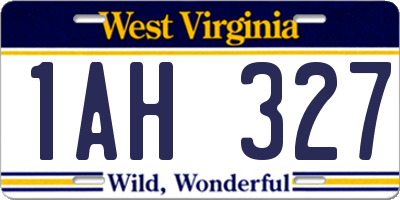 WV license plate 1AH327