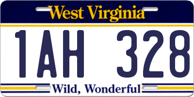 WV license plate 1AH328