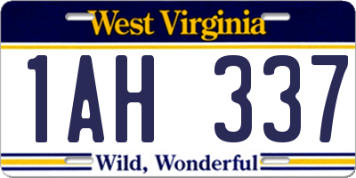 WV license plate 1AH337