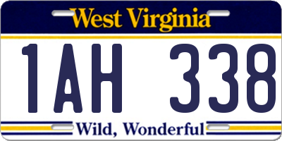 WV license plate 1AH338