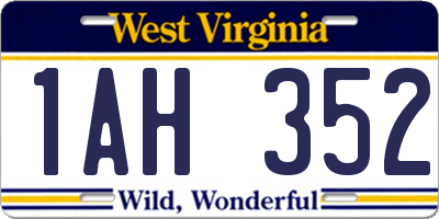 WV license plate 1AH352