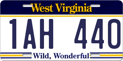 WV license plate 1AH440