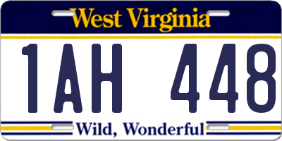 WV license plate 1AH448