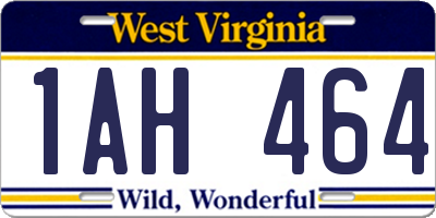 WV license plate 1AH464