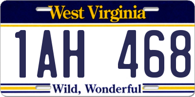 WV license plate 1AH468