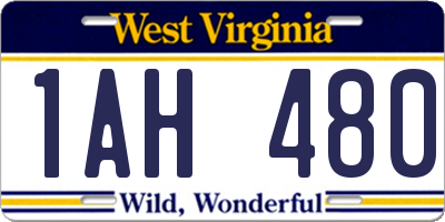 WV license plate 1AH480