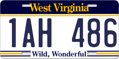 WV license plate 1AH486