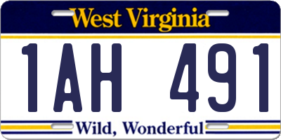 WV license plate 1AH491