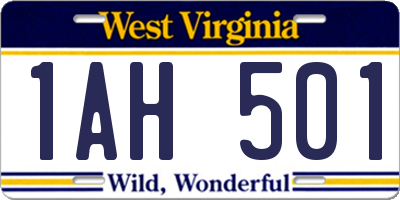 WV license plate 1AH501