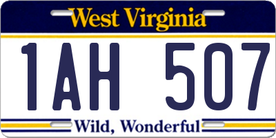 WV license plate 1AH507