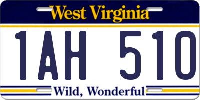 WV license plate 1AH510