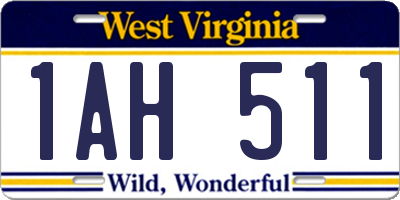 WV license plate 1AH511