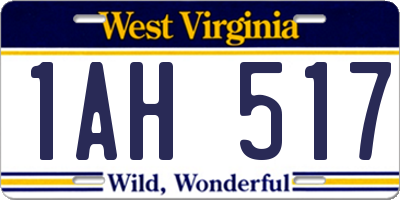 WV license plate 1AH517