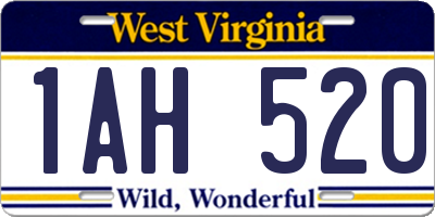 WV license plate 1AH520