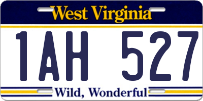 WV license plate 1AH527
