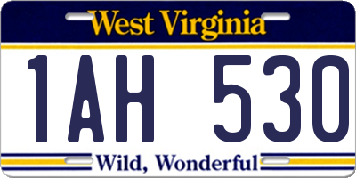 WV license plate 1AH530