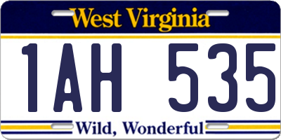 WV license plate 1AH535