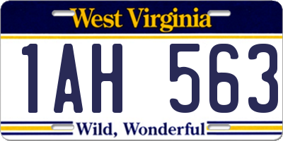 WV license plate 1AH563