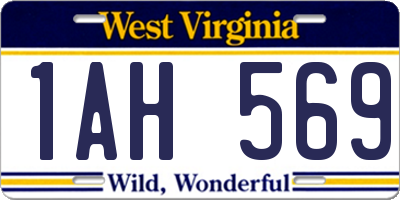 WV license plate 1AH569