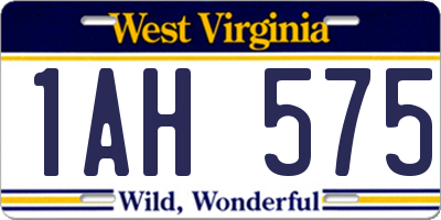 WV license plate 1AH575