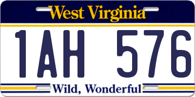 WV license plate 1AH576