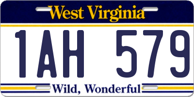 WV license plate 1AH579